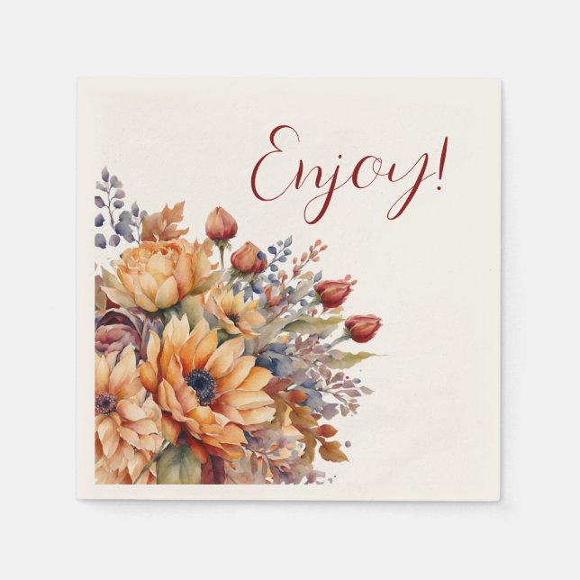 Guardanapo De Papel Aquarela e Flores - Aproveite- (Frente)