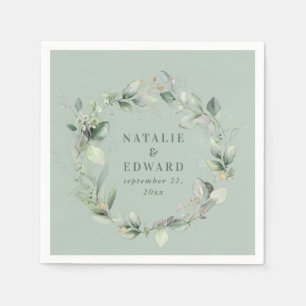 Guardanapo De Papel Aquarela eucalyptus elegante festa de casamento a