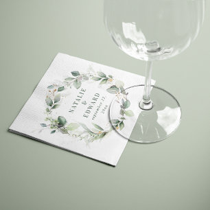 Guardanapo De Papel Aquarela eucalyptus elegante festa de casamento a 