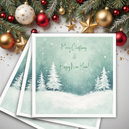 Guardanapo De Papel Aquarela Feliz Natal e Feliz ano novo