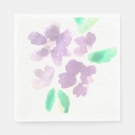 Guardanapo De Papel Aquarela Florais Mão Pintada Padronizada Roxa