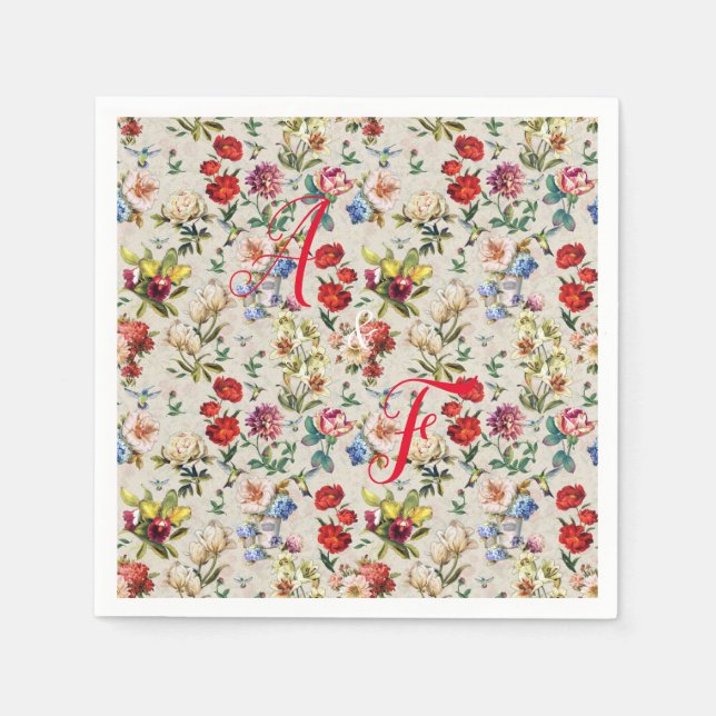 Guardanapo De Papel Aquarela Floral Era Vitoriana (Frente)