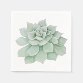 Guardanapo De Papel Aquarela Floral Mint Green Succult Cactus