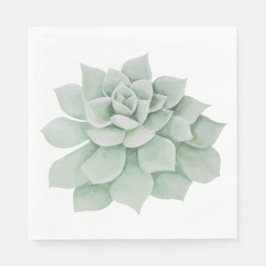 Guardanapo De Papel Aquarela Floral Mint Green Succult Cactus