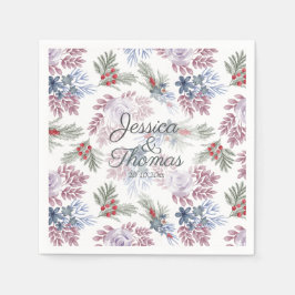 Guardanapo De Papel Aquarela Folhagem de inverno Casamento Napkins
