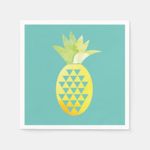 Guardanapo De Papel Aquarela Geométrica Tropical Abacaxi