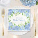 Guardanapo De Papel Aquarela Hydrangea Chá de panela Azul<br><div class="desc">Estes guardanapos apresentam flores azuis de hidrangea e folhagem de folha verde. Você pode personalizar esses guardanapos com o nome da noiva. Estes guardanapos fazem parte de uma coleção que inclui uma série de artigos de papelaria e noivado correspondentes. Visite nossa loja ou veja nossas páginas de coleta para ver...</div>