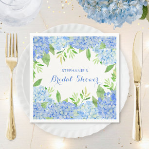 Guardanapo De Papel Aquarela Hydrangea Chá de panela Azul