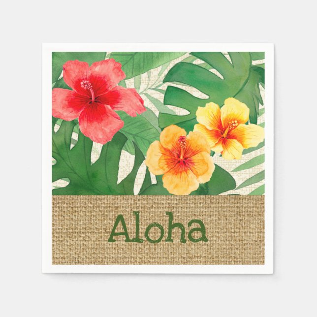 Guardanapo De Papel Aquarela Luana Tropical Floral Vibrante (Frente)
