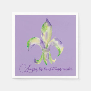 Guardanapo De Papel Aquarela Mardi Gras Fleur de Lis