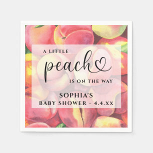Guardanapo De Papel Aquarela Pequeno pêssego a caminho baby shower