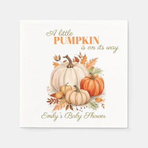 Guardanapo De Papel Aquarela Pequeno Pumpkin Chá de fraldas Laranja