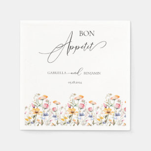 Guardanapo De Papel Aquarela Prado Flor Silvestre Casamento Clássico