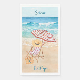 Guardanapo De Papel Aquarela Praia Tropical Personalizada