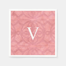 Guardanapo De Papel Aquarela Rosa Monogramada