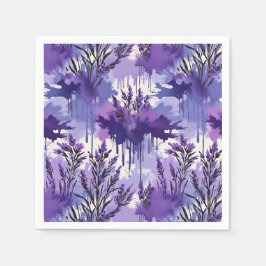 Guardanapo De Papel Aquarela Roxa com Flores