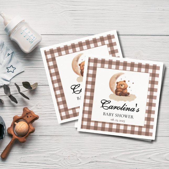 Guardanapo De Papel Aquarela Teddy chá de fraldas neutro em termos de  (Criador carregado)