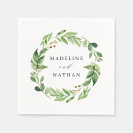 Guardanapo De Papel Aquarela Verde | Casamento Personalizado