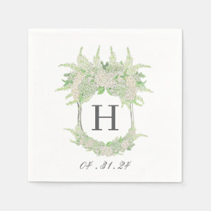 Guardanapo De Papel Aquarela Verde e Branco - Hydrangea Crest