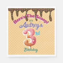 Guardanapo De Papel Aqui está o Convite para Cones de Waffle Scoop