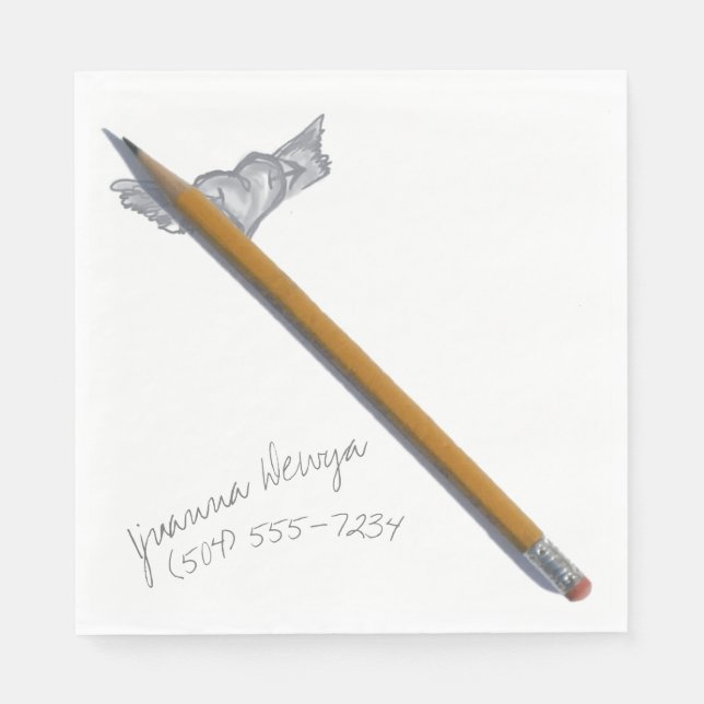 Guardanapo De Papel Aqui está o meu número LUNCHEON NAPKIN (Frente)