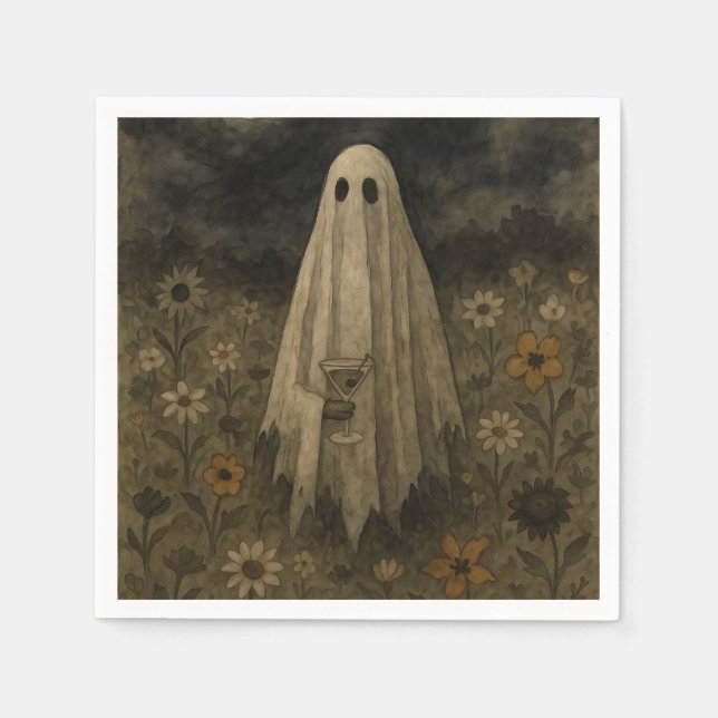 Guardanapo De Papel Aqui para a Festa de Halloween "Boos" (Frente)