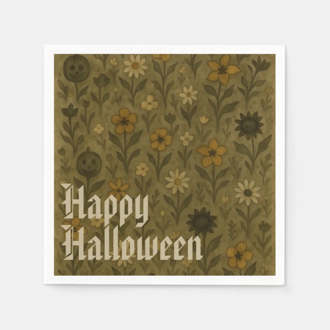 Guardanapo De Papel Aqui para o "Boos" Feliz Dia das Bruxas (Frente)