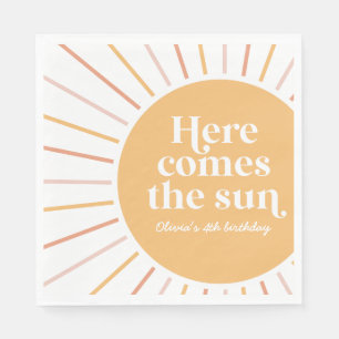 Guardanapo De Papel Aqui vem o aniversário do Sun Boho Sunshine