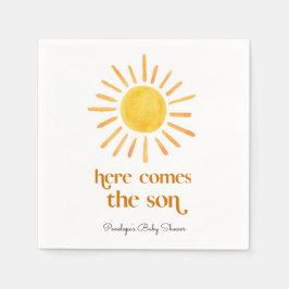 Guardanapo De Papel Aqui vem o Chá de fraldas do Filho Menino