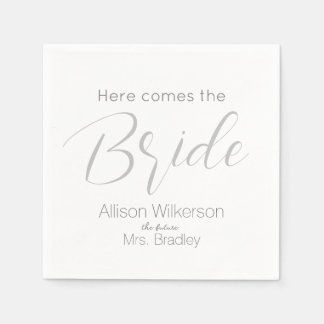 Guardanapo De Papel Aqui vem o Chá de panela Bride Script