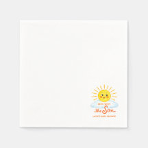 Aqui Vem o Filho Chuveiro de Bebê Sol Desenhado à 