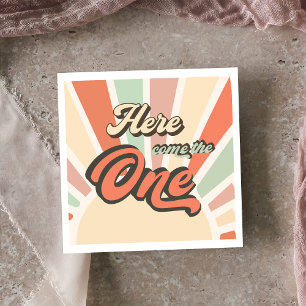 Guardanapo De Papel Aqui Vem Uma Festa de aniversário Retroativa Do Ar
