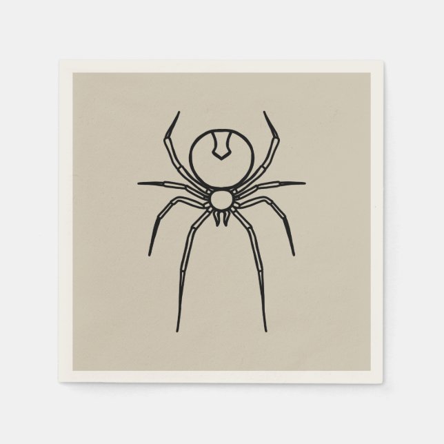 Guardanapo De Papel Aranha - Branco Osso e Preto Bato (Frente)