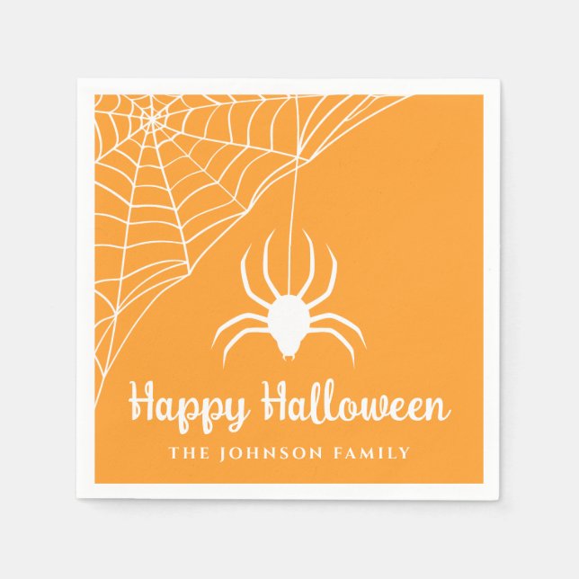 Guardanapo De Papel Aranha Fofa Feliz Dia das Bruxas (Frente)