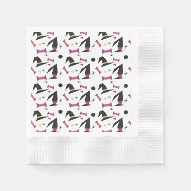 Guardanapo De Papel Aranhas de Doces de Bruxas de Halloween (Frente)