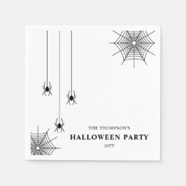 Guardanapo De Papel Aranhas Minimalistas e Teias de Aranha Halloween
