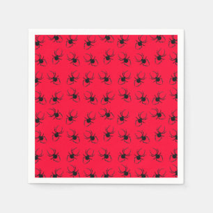 Guardanapo De Papel Aranhas Pretas em Vermelho