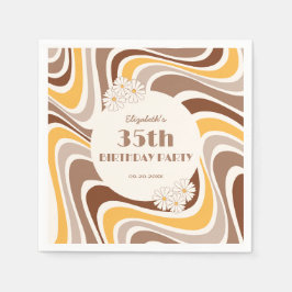 Guardanapo De Papel Arca da Flor Artística da Onda Retroativa Marrom A