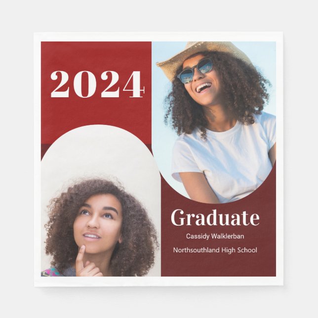 Guardanapo De Papel Arch Red Burgundy Dois Graduação Fotográfica (Frente)