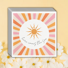 Guardanapo De Papel Arch Retro Vem O Chá de fraldas Filho