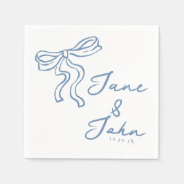 Guardanapo De Papel Arco Azul Casamento Personalizado Coquetel Napkins