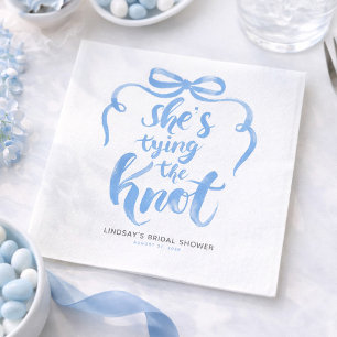 Guardanapo De Papel Arco Azul Desbotado Ela Está Se Casando Chá de Noi