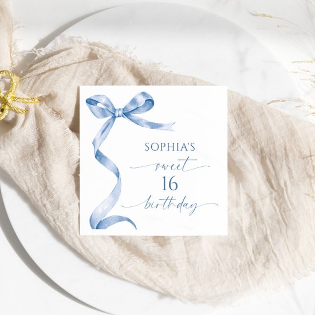 Guardanapo De Papel Arco azul doce 16 Festa de aniversário (Criador carregado)
