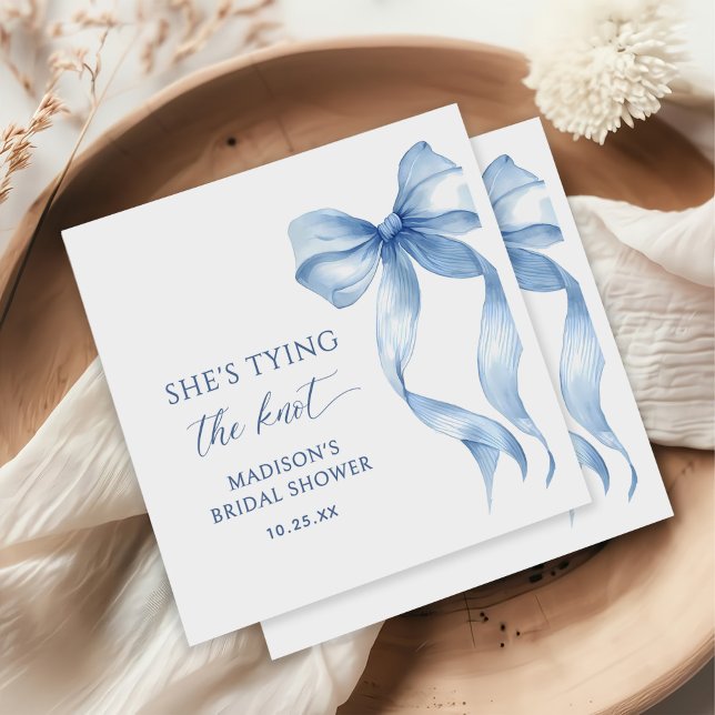 Guardanapo De Papel Arco Azul Dusty Ela é Chá de panela Casando (Criador carregado)