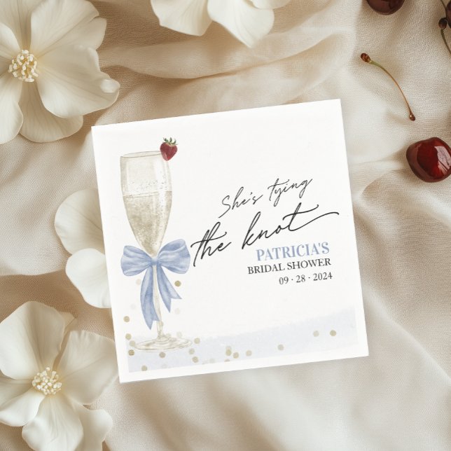 Guardanapo De Papel Arco Azul Dusty Ela é Chá de panela Casando (Criador carregado)