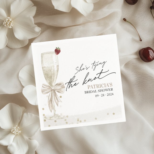 Guardanapo De Papel Arco Branco Ela é Chá de panela de Casando (Criador carregado)