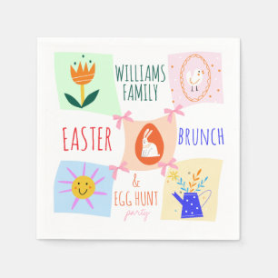 Guardanapo De Papel Arco Bunny Brunch de Quadro de Verificação de Caça