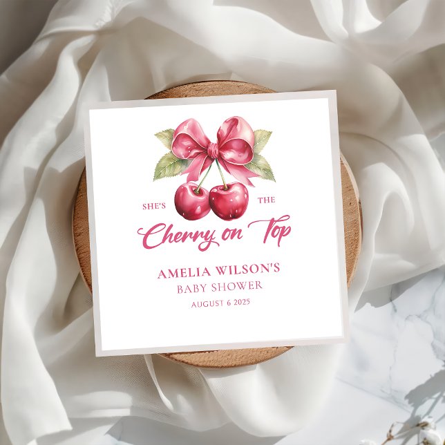 Guardanapo De Papel Arco Cherry Chá de fraldas Napkins (Criador carregado)