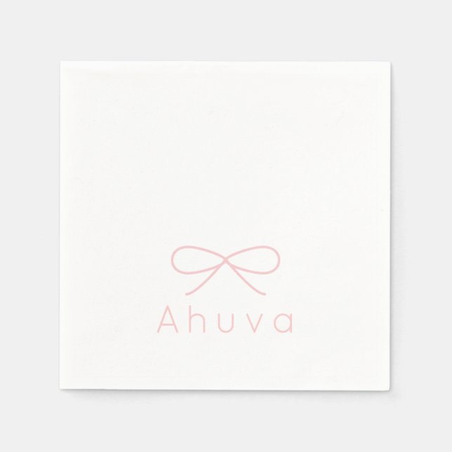 Guardanapo De Papel Arco clássico Coquetel Napkin em Bebê Rosa (Frente)