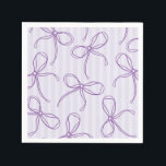 Guardanapo De Papel Arco Coquetel Púrpura Decor de Mesa de Pastel<br><div class="desc">Adicione um toque de charme lúdico à sua celebração com a nossa Coleção de Decores do Partido do Arco Coquette. Apresentando um rabisco de arco desenhado à mão num fundo listrado de pastel sonhador, este design de inspiração do milênio é perfeito para criar uma cena de festa suave e doce....</div>